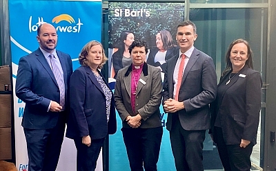 Dignitaries and representatives celebrate St Bart's refurbishment